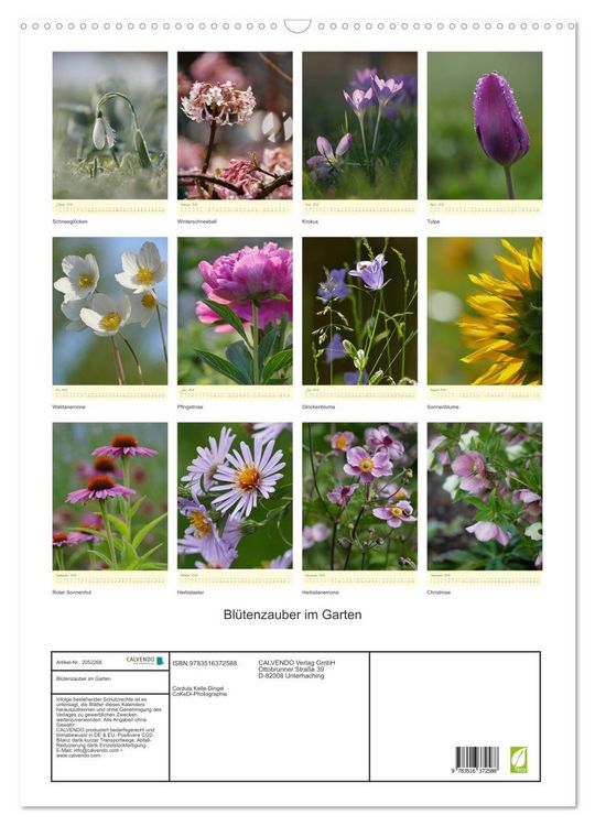 Produktbild: Bl&uuml;tenzauber im Garten (Wandkalender 2026 DIN A2 hoch), CALVENDO Monatskalender