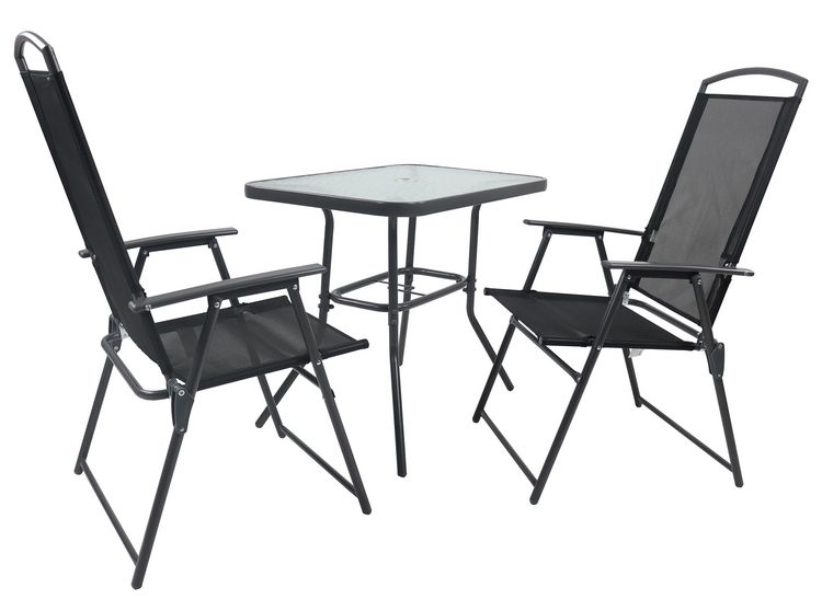 Produktbild: 3-tlg Sitzgruppe Gartenmöbel Tisch Stühle Set 80