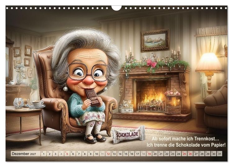 Produktbild: OmaPower (Wandkalender 2027 DIN A3 quer), CALVENDO Monatskalender