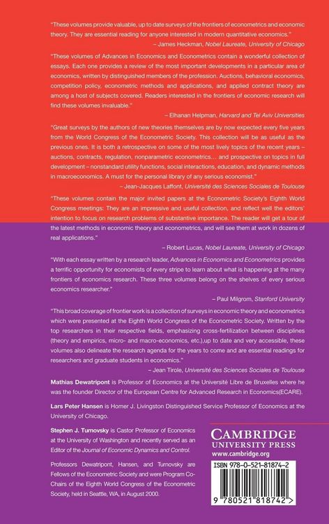 Produktbild: Advances in Economics and Econometrics