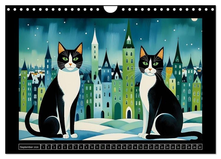 Produktbild: Schnurrendes Katzenget&uuml;mmel (Wandkalender 2026 DIN A4 quer), CALVENDO Monatskalender