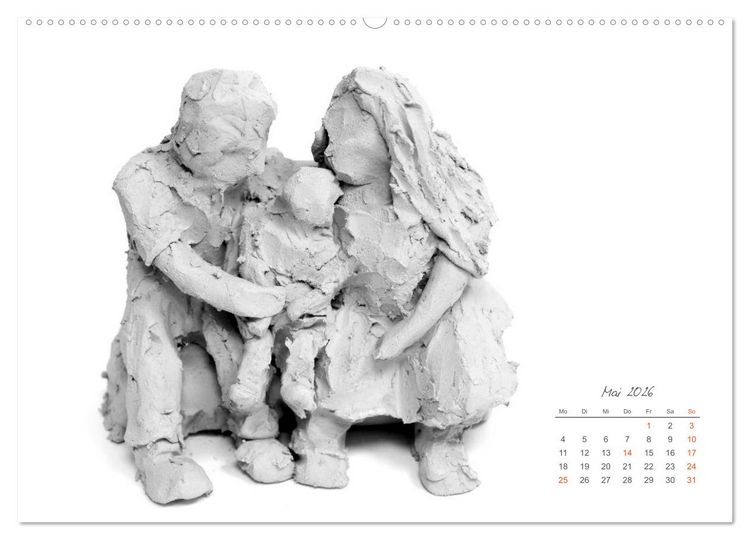 Produktbild: Gef&uuml;hle in Ton geformt - Intuitives plastisches Gestalten mit Tonerde (hochwertiger Premium Wandkalender 2026 DIN A2 quer), Kunstdruck in Hochglanz