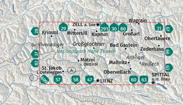 Produktbild: KOMPASS Wanderkarten-Set 50 Nationalpark Hohe Tauern, Gro&szlig;venediger, Gro&szlig;glockner, Ankogel (3 Karten) 1:50.000