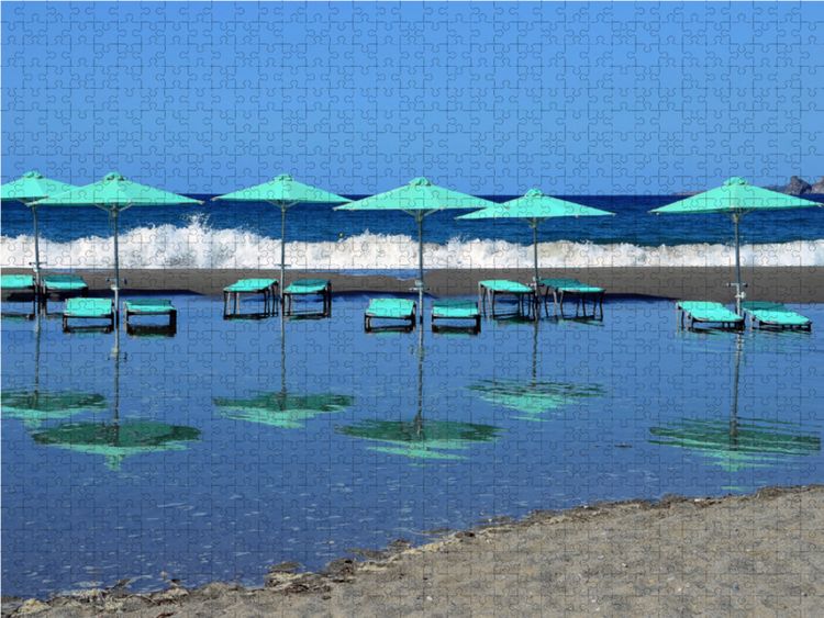 Produktbild: CALVENDO Puzzle Strand Plakias | 1000 Teile Lege-Gr&ouml;&szlig;e 64x48cm Foto-Puzzle f&uuml;r gl&uuml;ckliche Stunden