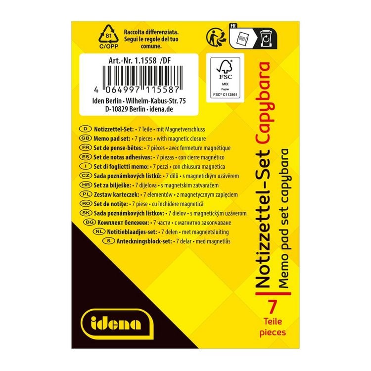 Produktbild: Idena Notizzettel-Set Capybara 7-teilig