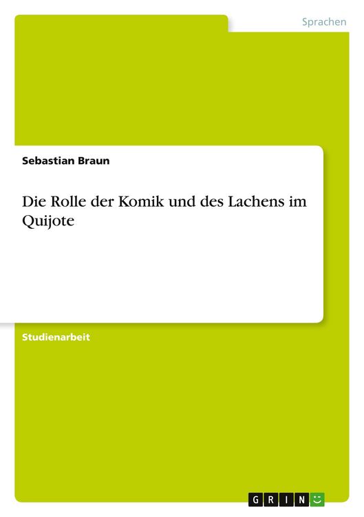 Produktbild: Die Rolle der Komik und des Lachens im Quijote