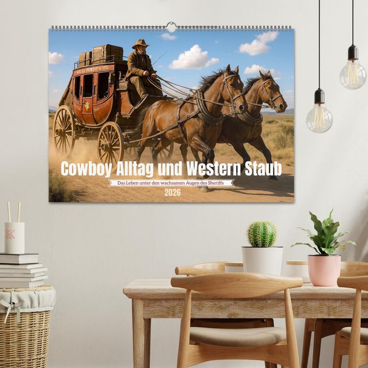 Produktbild: Cowboy Alltag und Western Staub (Wandkalender 2026 DIN A2 quer), CALVENDO Monatskalender