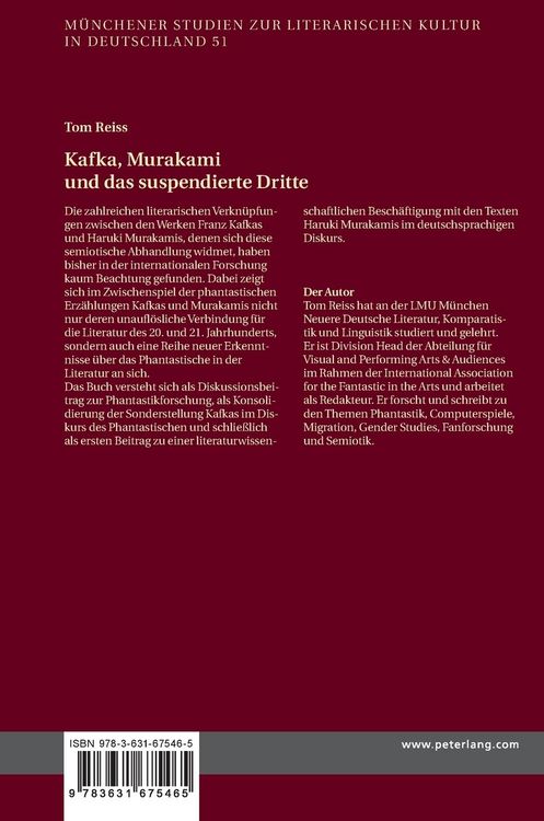 Produktbild: Kafka, Murakami und das suspendierte Dritte