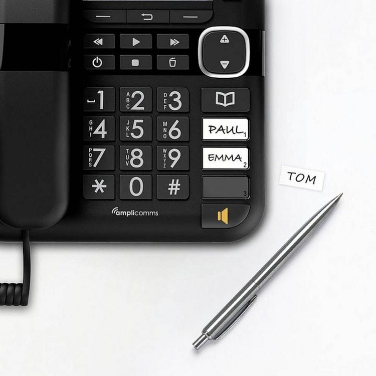 Produktbild: Amplicomms BigTel 1580 Combo EU Schnurgebundenes Seniorentelefon Freisprechen, f&uuml;r H&ouml;rger&auml;te kompatibel, Wahlwiederholung, Anrufbeantworter LED-Di