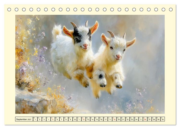 Produktbild: Zwergziegen. Kleine Wirbelwinde im Sonnenschein (Tischkalender 2027 DIN A5 quer), CALVENDO Monatskalender