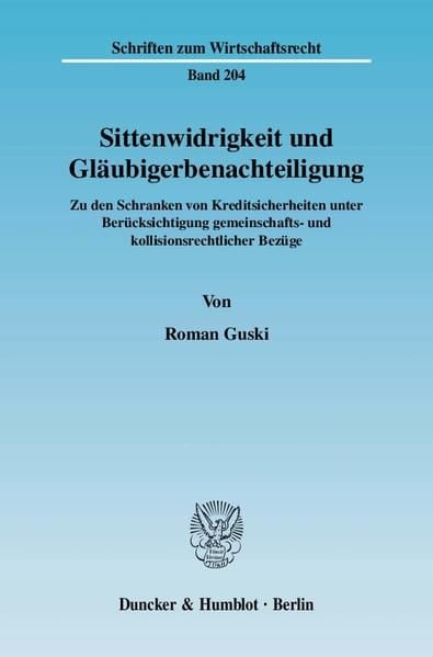 Produktbild: Sittenwidrigkeit und Gl&auml;ubigerbenachteiligung.