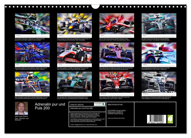 Produktbild: Adrenalin pur und Puls 200 (Wandkalender 2026 DIN A3 quer), CALVENDO Monatskalender