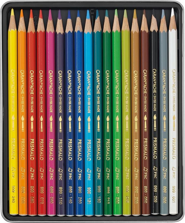 Produktbild: CARAN D'ACHE Farbstifte Prismalo(TM) Aquarelle, 18 Farben in Metallschachtel