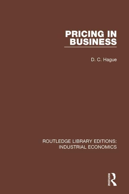Produktbild: Hague, D: Pricing in Business