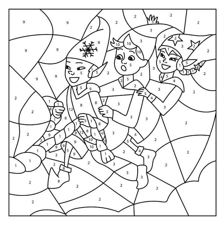 Produktbild: Malbuch f&uuml;r Weihnachten f&uuml;r Kinder ab 5 Jahren | MALEN NACH ZAHLEN | Magische Wichtel | Adventskalender-Buch