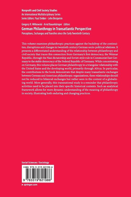 Produktbild: German Philanthropy in Transatlantic Perspective
