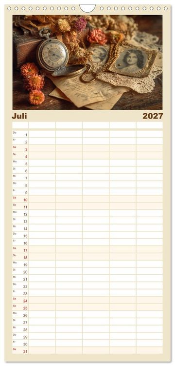 Produktbild: Familienplaner 2027 - Zeitgefl&uuml;ster mit 5 Spalten (Wandkalender, 21 x 45 cm) CALVENDO