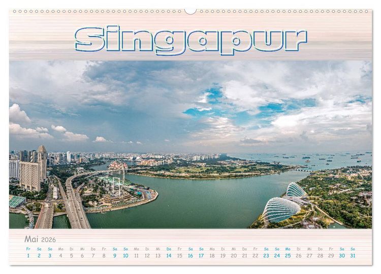 Produktbild: Singapur als Panorama (hochwertiger Premium Wandkalender 2026 DIN A2 quer), Kunstdruck in Hochglanz
