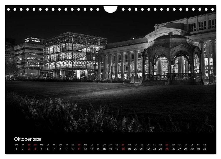 Produktbild: Stuttgart bei Nacht (Wandkalender 2026 DIN A4 quer), CALVENDO Monatskalender