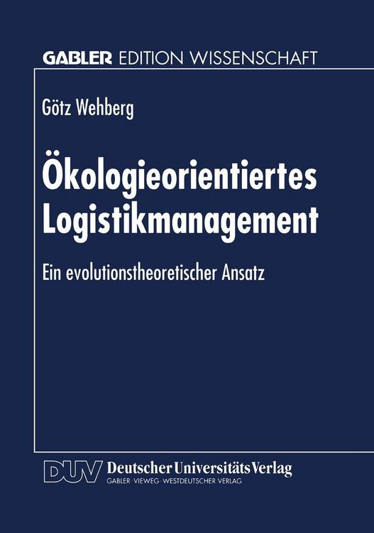 Produktbild: &Ouml;kologieorientiertes Logistikmanagement