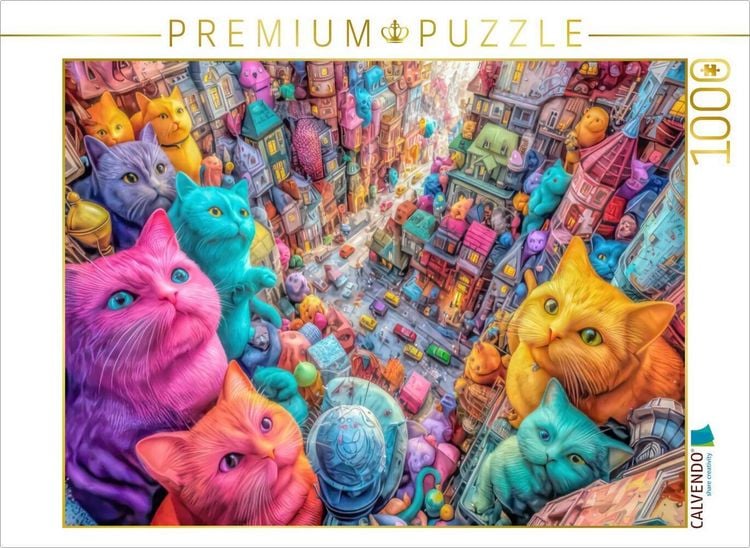 Produktbild: CALVENDO Puzzle Bunte Stadt | 1000 Teile Lege-Gr&ouml;&szlig;e 64x48cm Foto-Puzzle f&uuml;r gl&uuml;ckliche Stunden