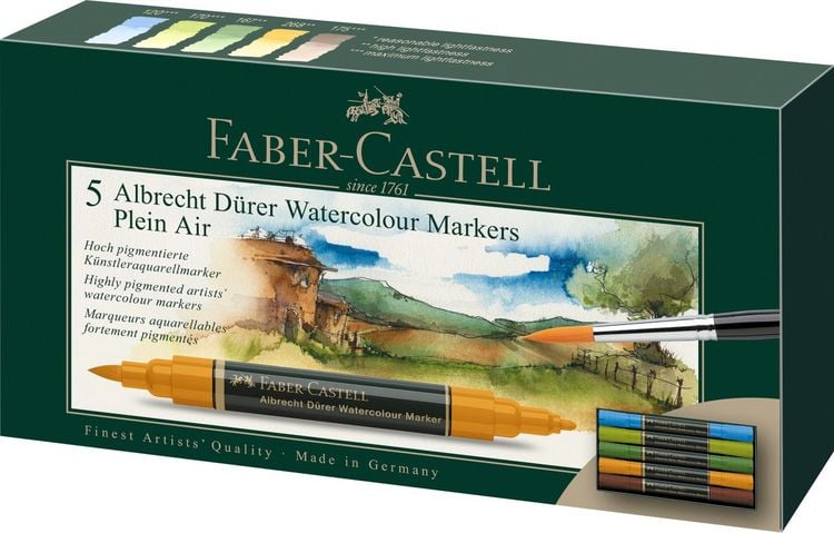 Produktbild: Faber-Castell Aquarellmarker Albrecht Dürer 5er Etui Plein Air