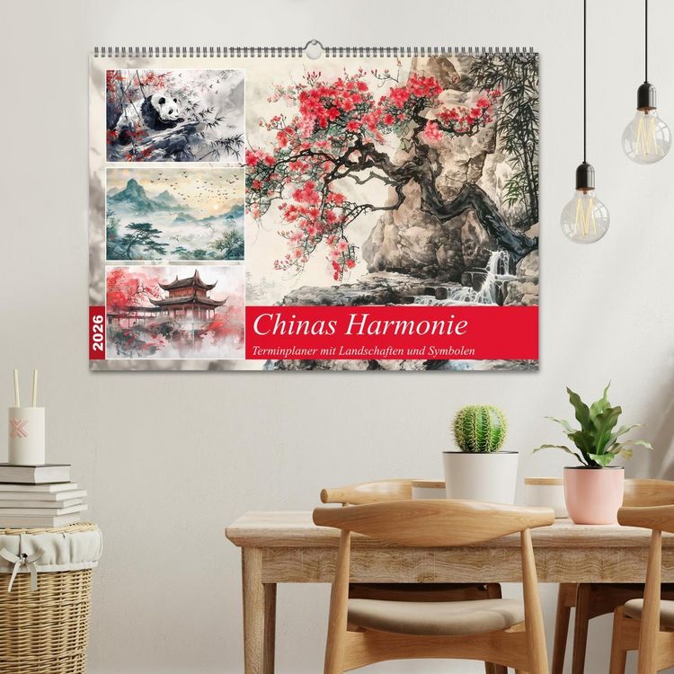 Produktbild: Chinas Harmonie - Terminplaner mit Landschaften und Symbolen (Wandkalender 2026 DIN A2 quer), CALVENDO Monatskalender