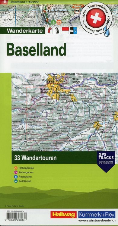 Produktbild: K&uuml;mmerly+Frey Wandertourenkarte 9 Baselland 1:50.000
