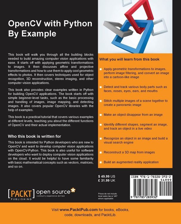 Produktbild: OpenCV with Python By Example
