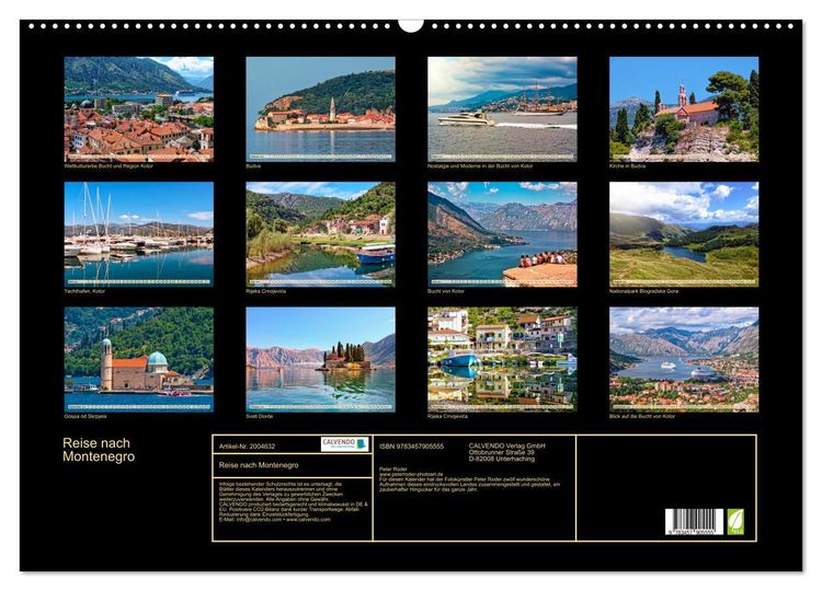 Produktbild: Reise nach Montenegro (Wandkalender 2026 DIN A2 quer), CALVENDO Monatskalender
