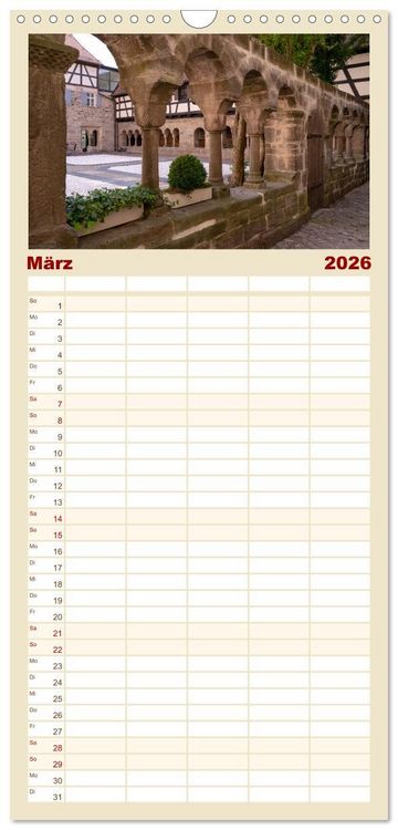 Produktbild: Familienplaner 2026 - Ein Spaziergang durch Feuchtwangen mit 5 Spalten (Wandkalender, 21 x 45 cm) CALVENDO
