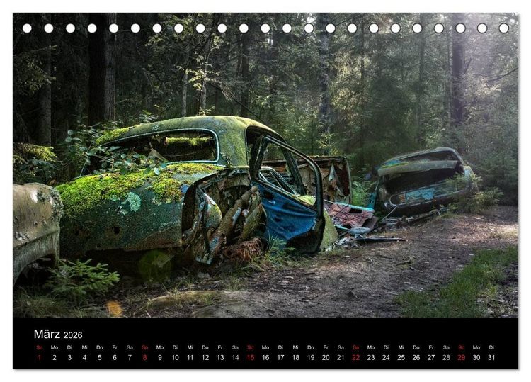 Produktbild: Automobile im Herbst (Tischkalender 2026 DIN A5 quer), CALVENDO Monatskalender