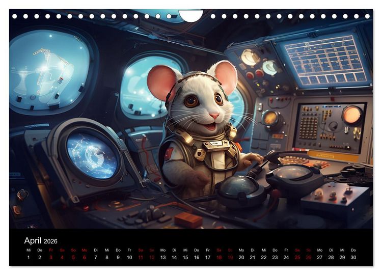 Produktbild: M&auml;use im All (Wandkalender 2026 DIN A4 quer), CALVENDO Monatskalender