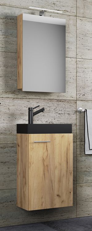 Produktbild: 3tlg Waschtisch Slito SC Toilette schmal Schwarz