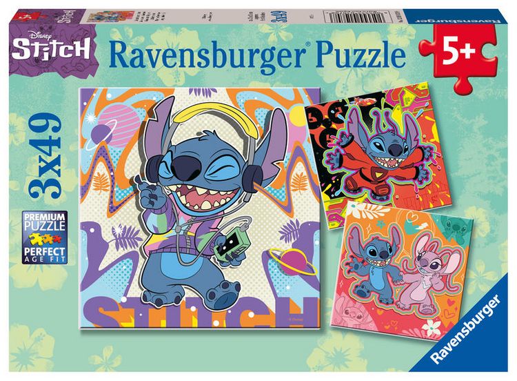 Produktbild: Kinderpuzzle 3x49 Teile - Disney Stitch - Einfach nur spielen