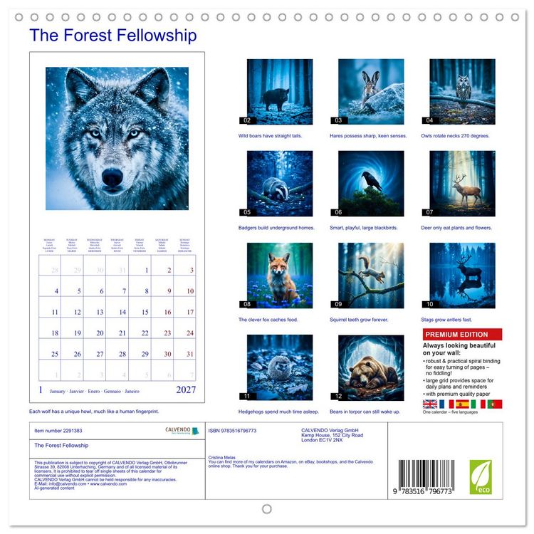 Produktbild: The Forest Fellowship (Wall Calendar 2027 12 &times; 12 Inch) CALVENDO 12 Month Wall Calendar