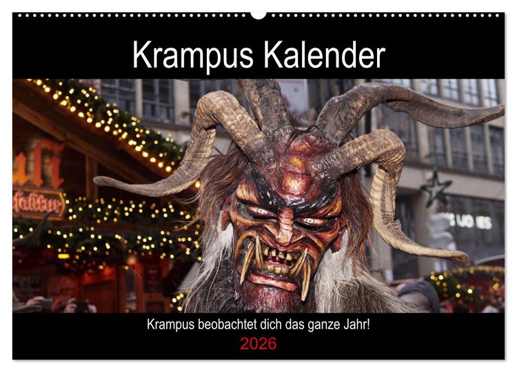 Produktbild: Krampus Kalender 2026 (Wandkalender 2026 DIN A2 quer), CALVENDO Monatskalender