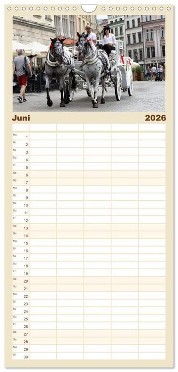 Produktbild: Familienplaner 2026 - Besucht doch mal Krakau mit 5 Spalten (Wandkalender, 21 x 45 cm) CALVENDO