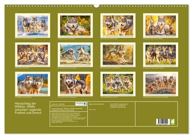 Produktbild: Herzschlag der Wildnis. W&ouml;lfe zwischen Legende, Freiheit und Anmut (Wandkalender 2026 DIN A2 quer), CALVENDO Monatskalender