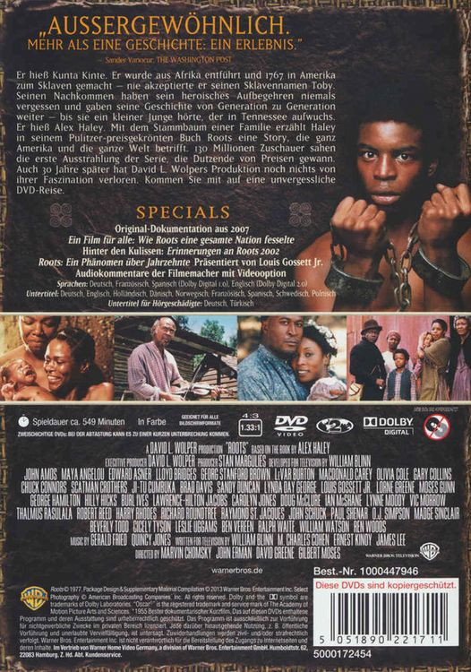 Produktbild: Roots - Box Set - Jubil&auml;ums Edition (+ 2-Bonus-DVDs) [3 DVDs]