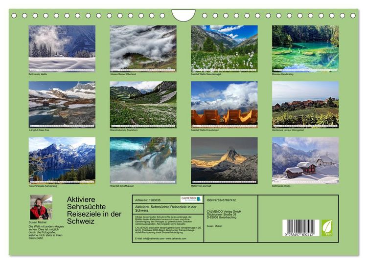 Produktbild: Aktiviere Sehns&uuml;chte Reiseziele in der Schweiz (Wandkalender 2026 DIN A4 quer), CALVENDO Monatskalender