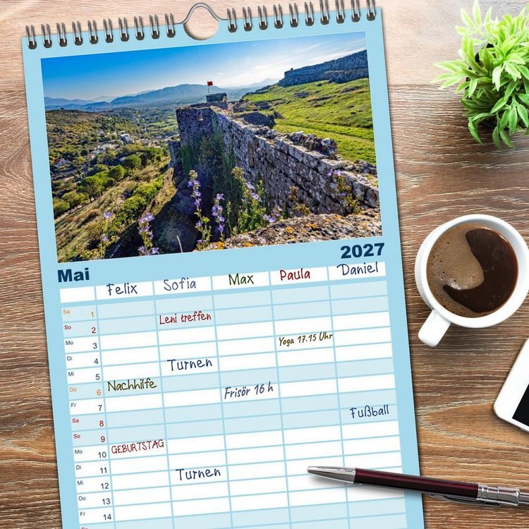 Produktbild: Familienplaner 2027 - Shkodra &ndash; Perle im Norden Albaniens mit 5 Spalten (Wandkalender, 21 x 45 cm) CALVENDO
