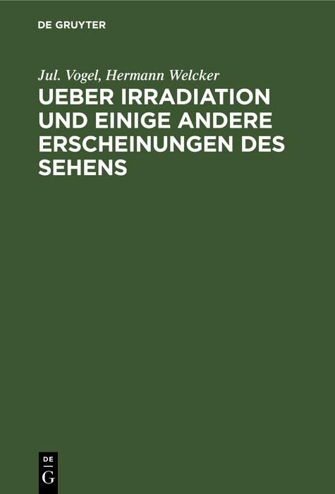 Produktbild: Ueber Irradiation und einige andere Erscheinungen des Sehens