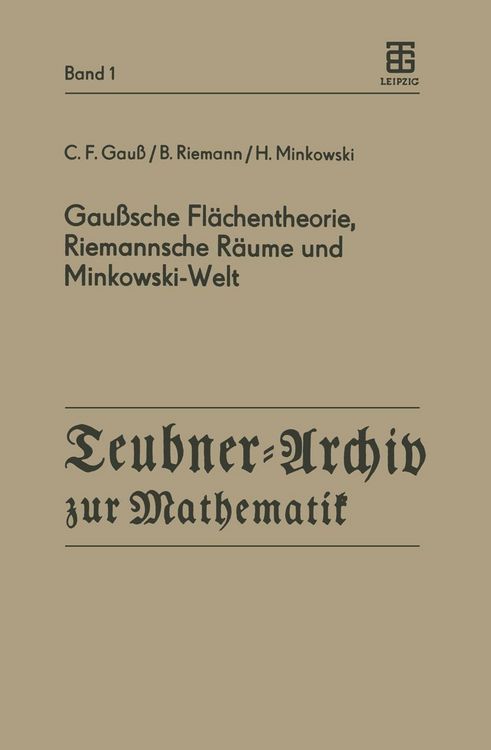 Produktbild: Gau&szlig;sche Fl&auml;chentheorie, Riemannsche R&auml;ume und Minkowski-Welt