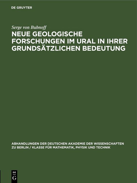 Produktbild: Neue geologische Forschungen im Ural in ihrer grunds&auml;tzlichen Bedeutung