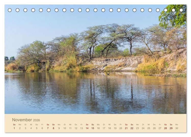 Produktbild: Einmalige Landschaften in Afrika (Tischkalender 2026 DIN A5 quer), CALVENDO Monatskalender