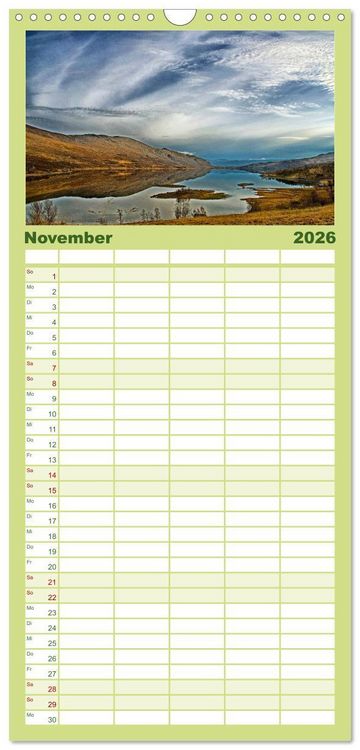 Produktbild: Familienplaner 2026 - Norwegen mit 5 Spalten (Wandkalender, 21 x 45 cm) CALVENDO