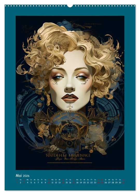 Produktbild: Glanz der Filmdiven. Art Nouveau Paintings im Poster-Stil (hochwertiger Premium Wandkalender 2026 DIN A2 hoch), Kunstdruck in Hochglanz