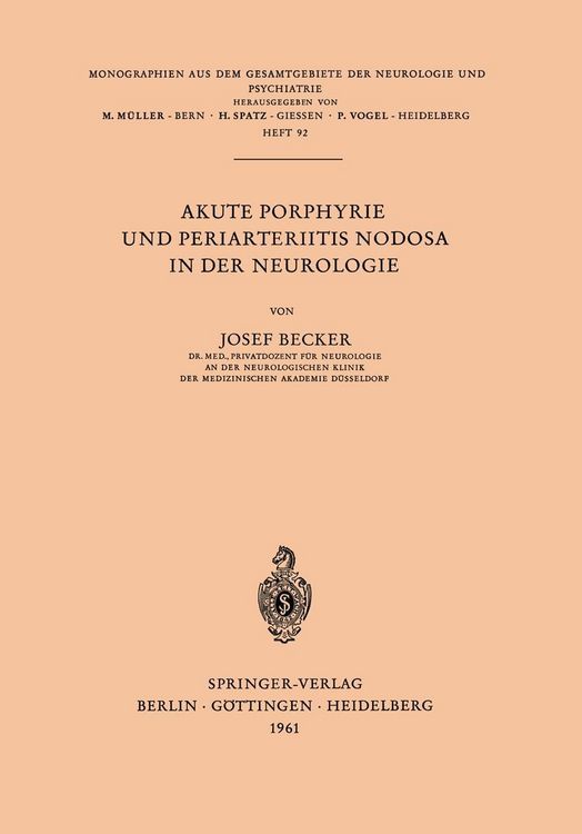 Produktbild: Akute Porphyrie und Periarteriitis Nodosa in der Neurologie