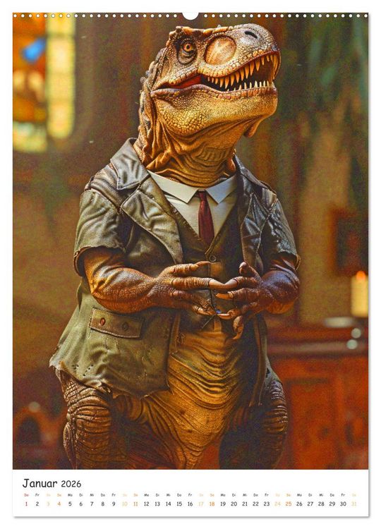 Produktbild: Tyrannosaurus Rex - Kleine Arme, gro&szlig;e Abenteuer (Wandkalender 2026 DIN A2 hoch), CALVENDO Monatskalender